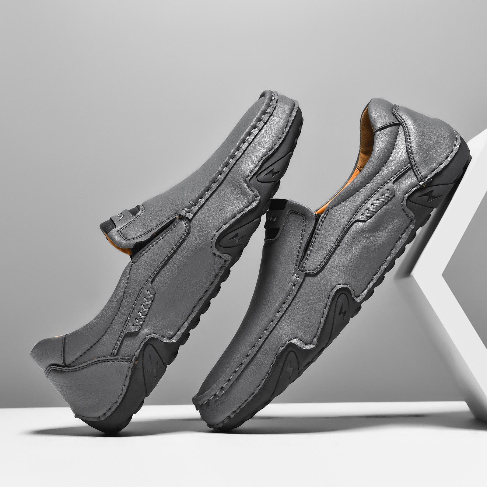 Outdoor Casual Shoes Slip-on Flat Leather Shoes foto 2