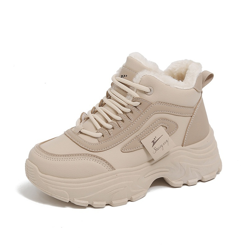 Womens Fleece-Lined High-Top Sporty Casual Warm Cotton Shoes foto 5