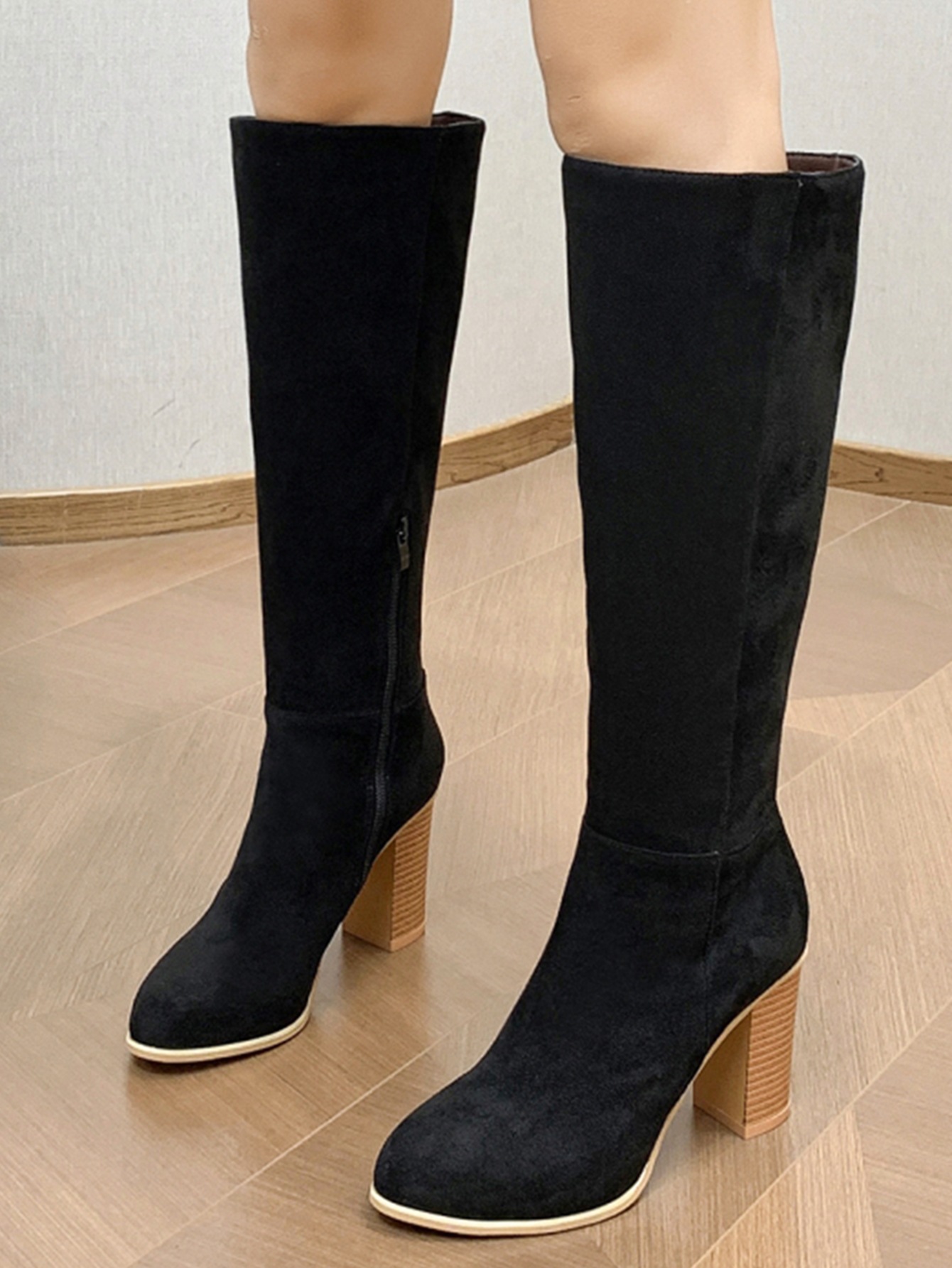 Women's Square Toe High Heel Fashion Boots foto 5