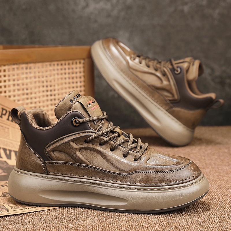 Autumn And Winter Cotton-padded Shoes With Velvet Leather Casual Shoes Men foto 3