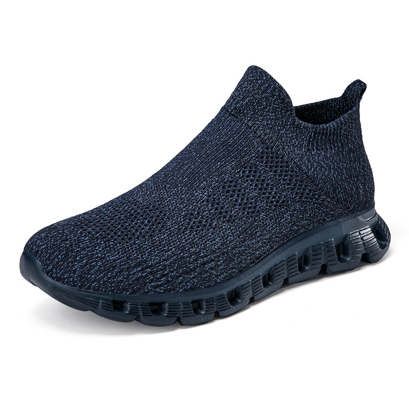 Casual Solid Color Flying Woven Sports Shoes Men Lightweight Breathable Mesh Shoes Summer Sneakers foto 3