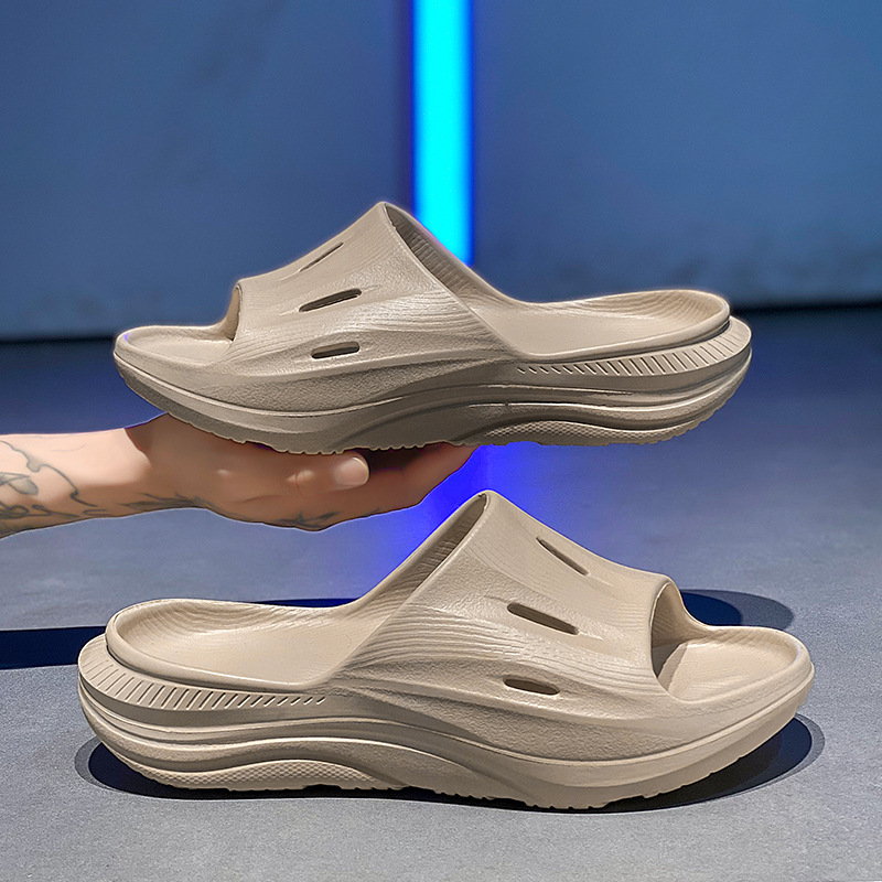 Wear-resistant Beach Sandals Outdoor Leisure Shit Feeling Home Single Strap Slides Trendy Shoes foto 3