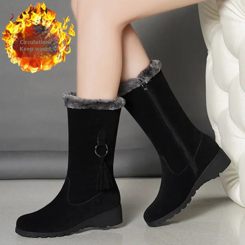 Long Furry Mouth Fleece-lined Martin Boots Autumn And Winter New foto 4