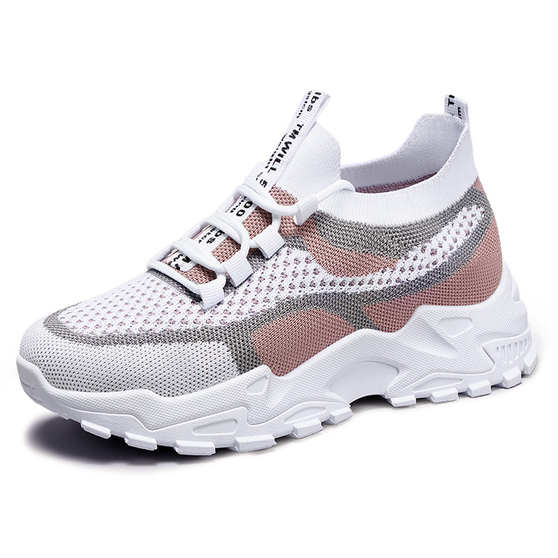 Soft Sole Lightweight Dad Shoes Women's Shoes Flying Woven Breathable Mesh Surface Shoes foto 2