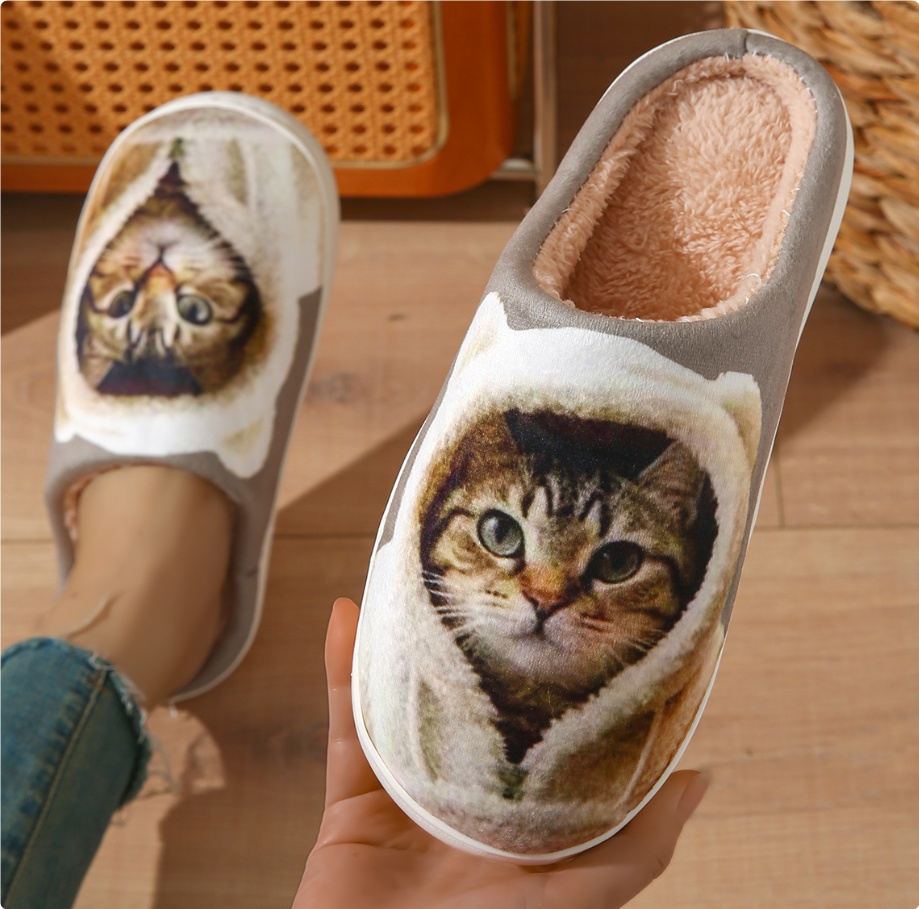 Comfortable Home Warm Cartoon Embroidery Horse Head Cotton Slippers foto 5
