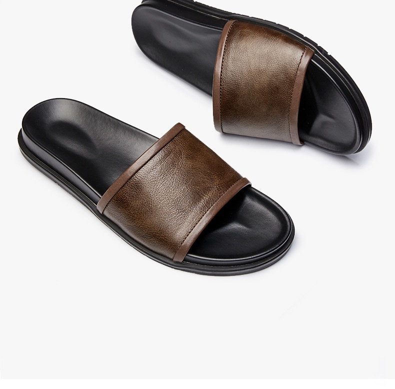 Genuine Leather Slippers Men's Summer Outdoor Non-slip foto 5