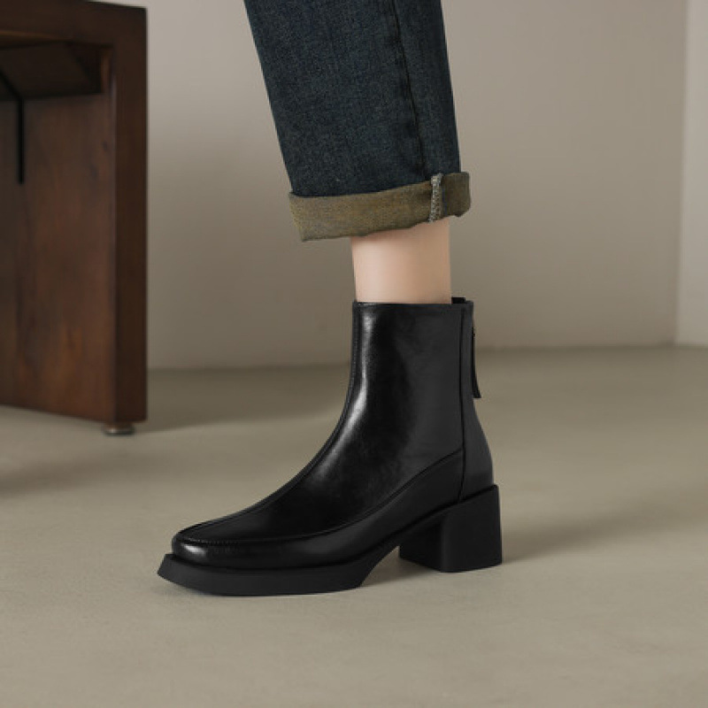 Womens Genuine Leather High-Heel Ankle Boots New Fall Winter Style For Winter Seasons foto 2