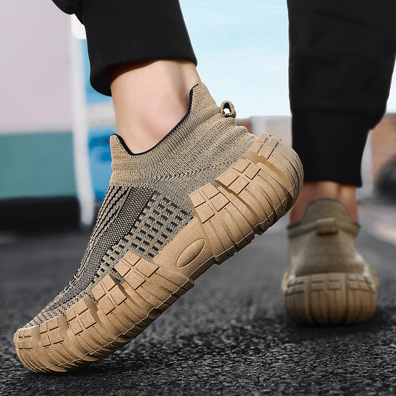 Mens Lightweight Non-slip Soft-soled Mesh Flyknit Casual Sports Shoes foto 3