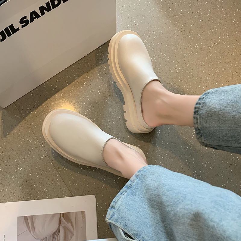 Womens Chunky-soled Closed-toe Mules For Casual Wear foto 5