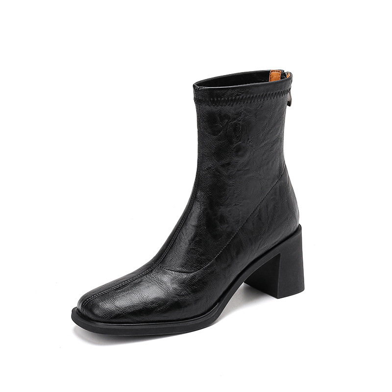 Commuter High Heel Stretch Retro Boots With Chunky Heels foto 2