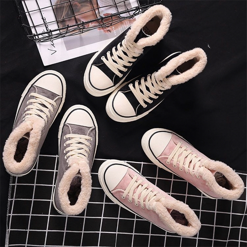 Canvas Shoes Women's Plush Cotton-padded Warm-keeping Cotton Shoes foto 5