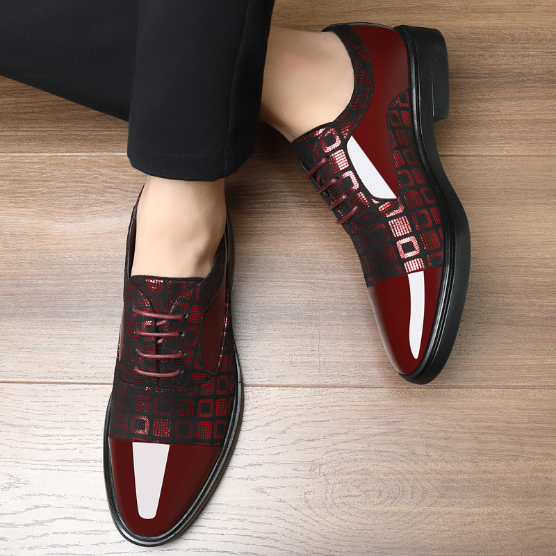 Men's Casual British-Style Korean-Style Pointed-Toe Leather Shoes foto 2