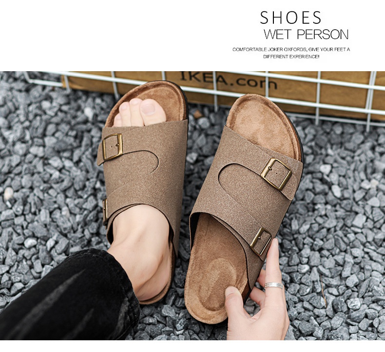 Double-breasted Cork Suede Sandals foto 3