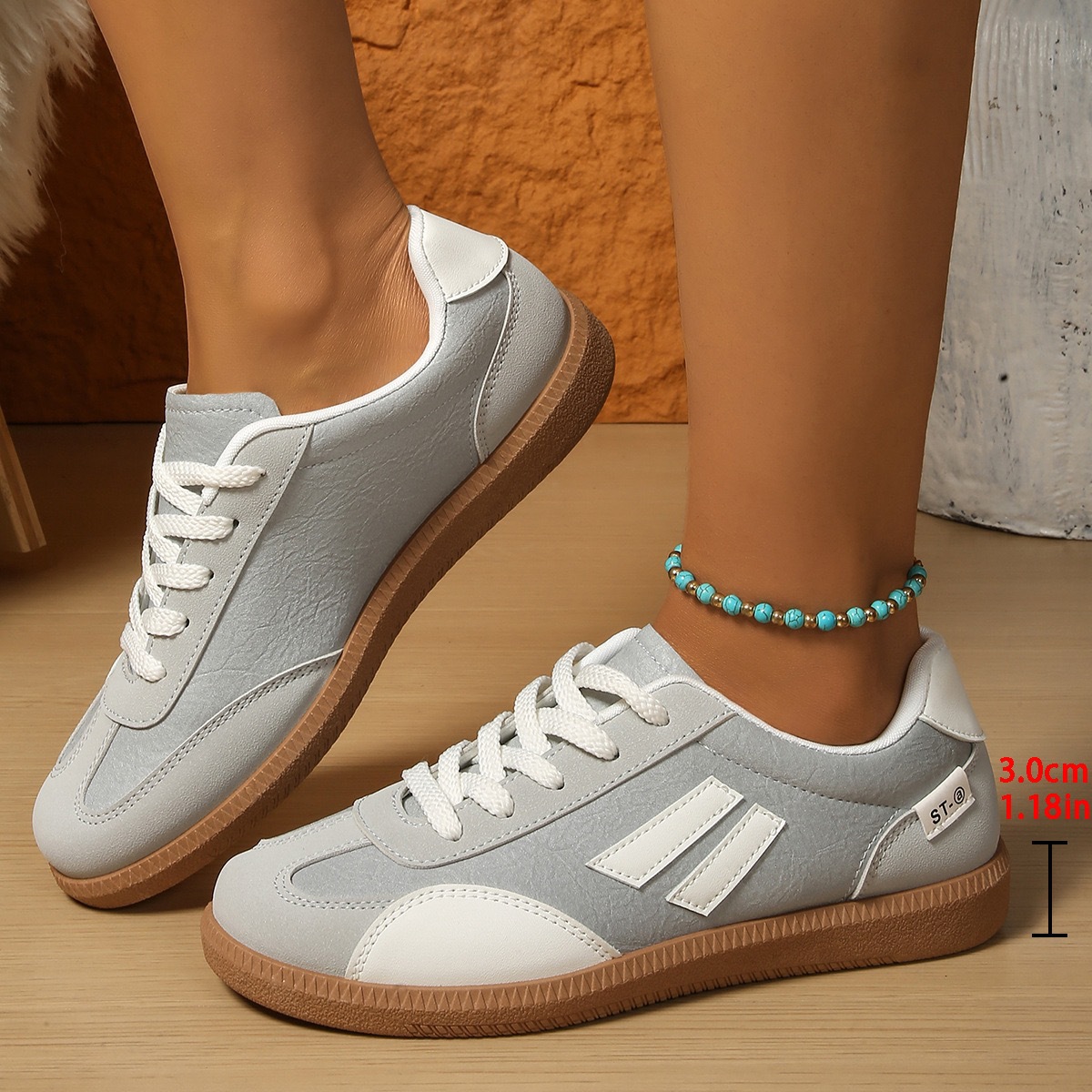 Womens Retro Flat-Soled Plus-Size Sneakers foto 3