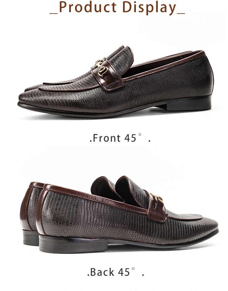 Cowhide Snake Pattern Men's Business Casual foto 3