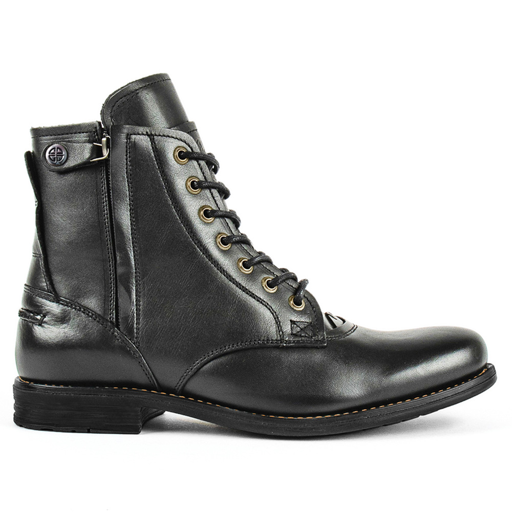Knight Series Two-tone Side Zipper Leather Boots foto 2
