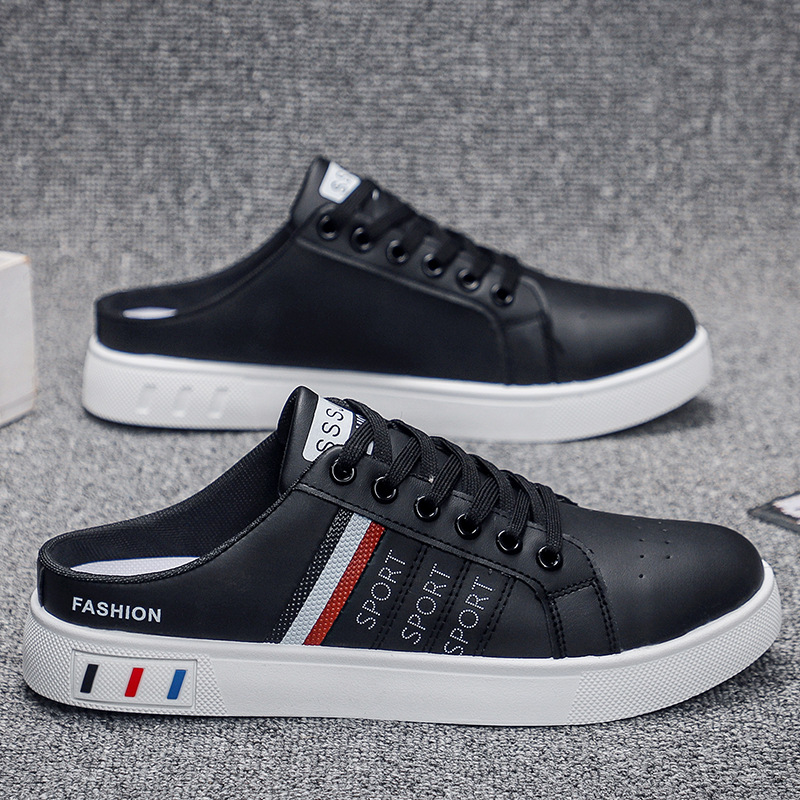 Summer Men's Casual Breathable Semi Slipper White Shoes foto 4