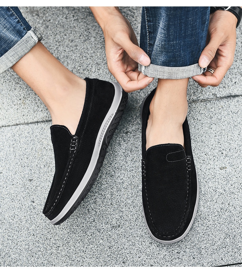 Spring And Summer Suede Gommino Men's Korean Fashion Shoes Breathable Comfortable Lazy Shoes Casual Shoes foto 2