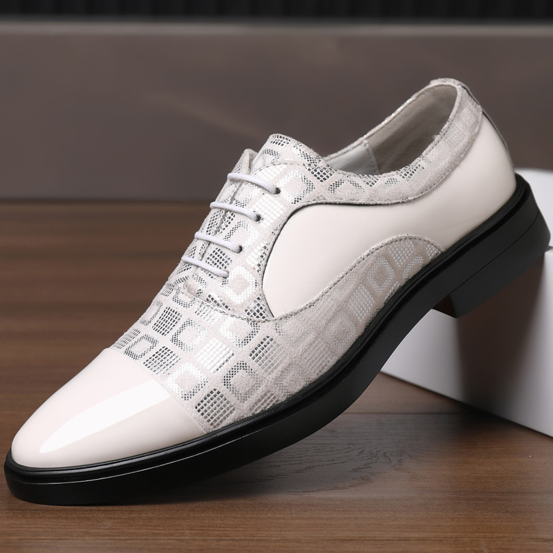 Men's Casual British-Style Korean-Style Pointed-Toe Leather Shoes