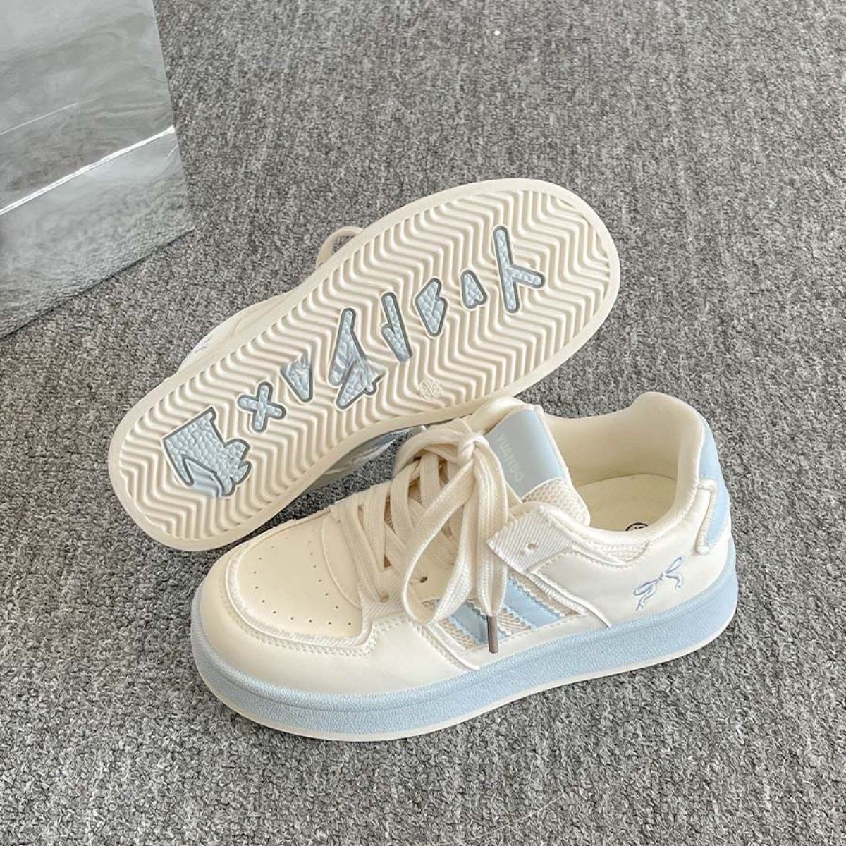 Students Niche Womens Shoes Chunky White Sneakers Versatile And Sporty foto 2