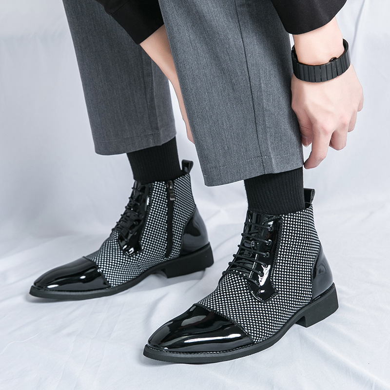 New Leather Boots Fashion Men's Business Formal Leather Shoes