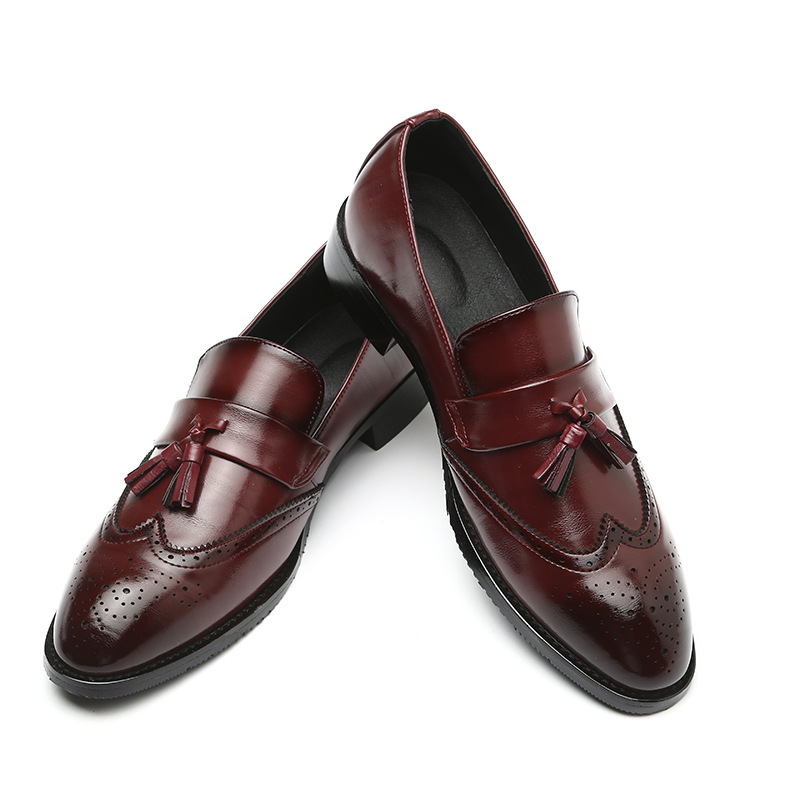 Casual Fashion Brogue Fringed Leather Shoes Men foto 3
