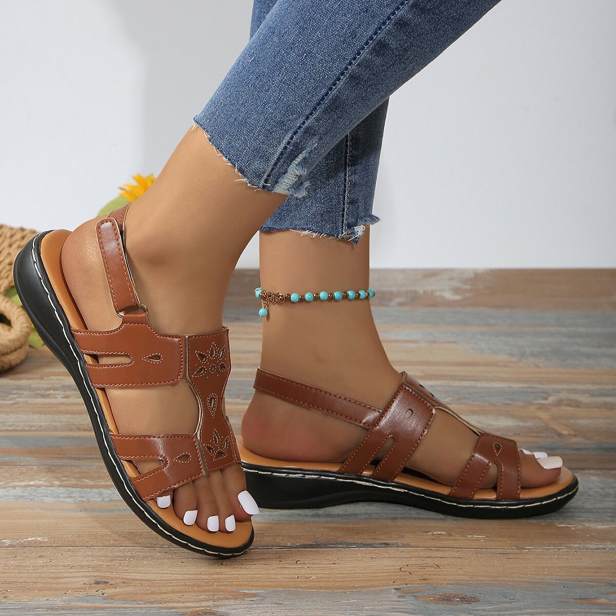 Platform Wedge Velcro Buckle Sandals foto 3