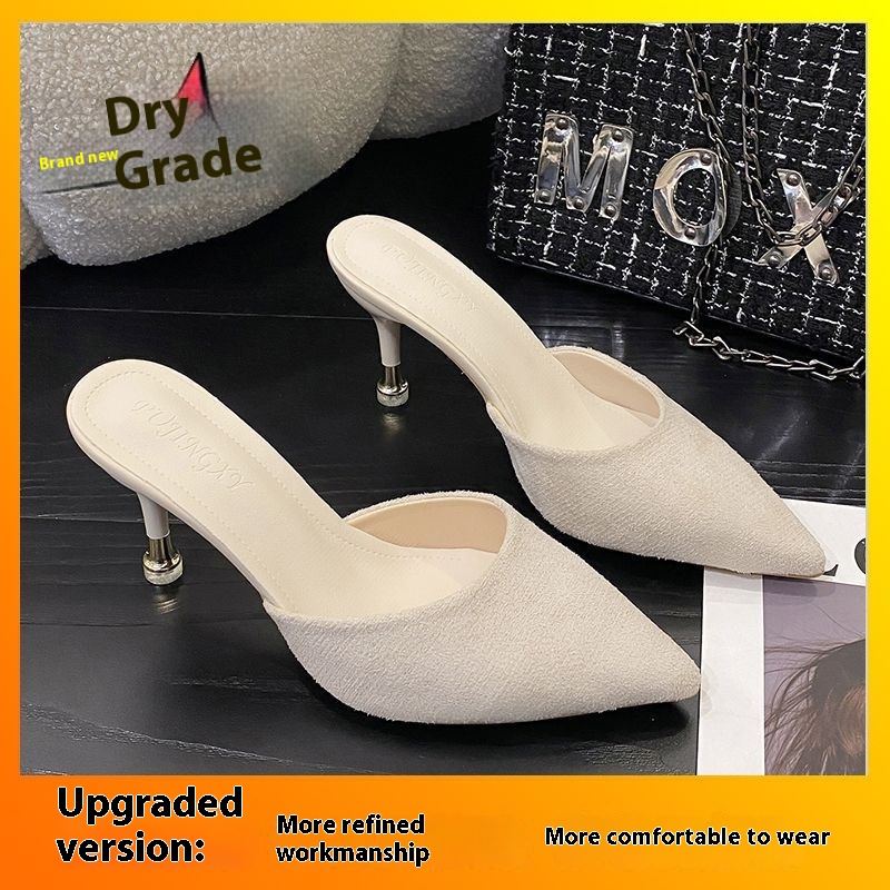High Heels Women's Stiletto Toe Box Half Slippers foto 4