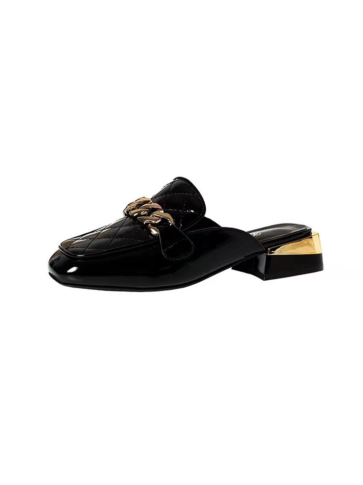 Women's Spring And Summer New Women's Shoes Mid Heel Toe Box Slippers foto 2