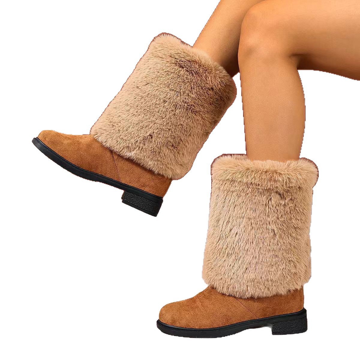 Womens Chunky Heeled Snow Boots foto 5