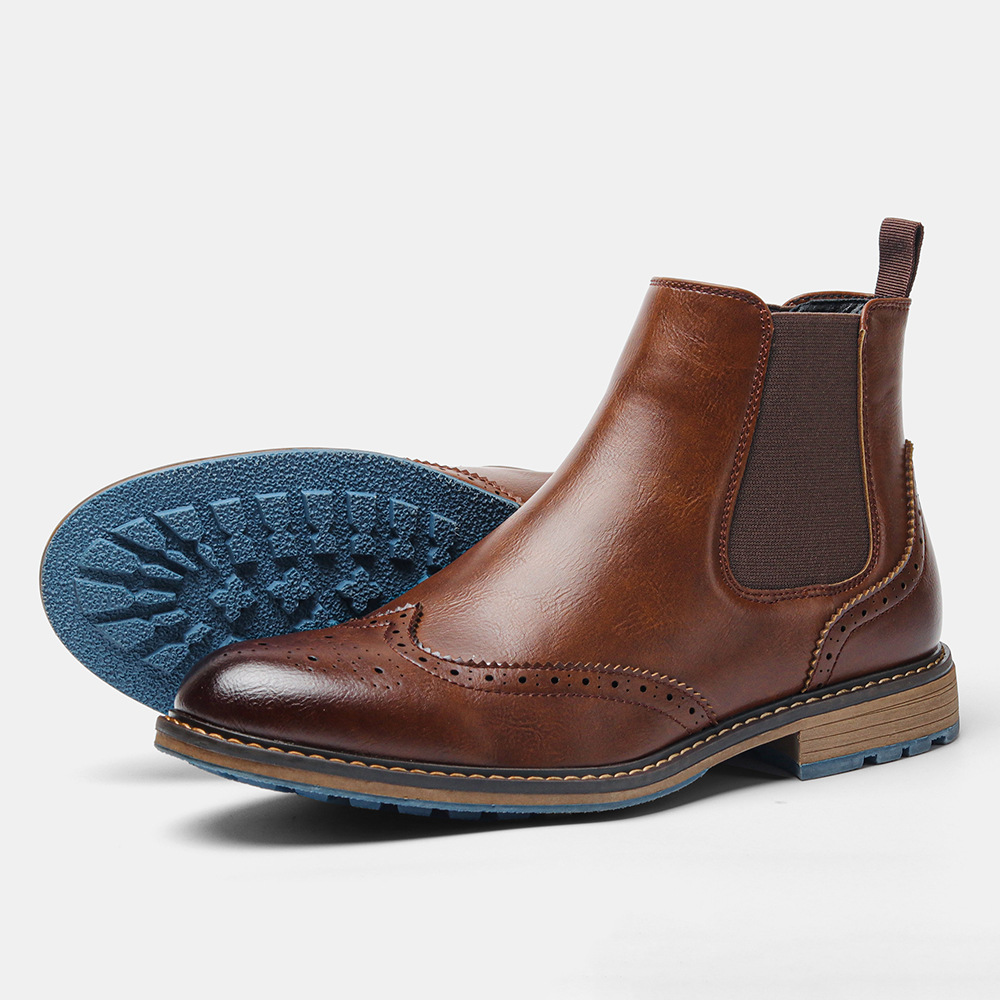 Mid-top Carved Casual Men's Shoes Brogue Retro foto 4