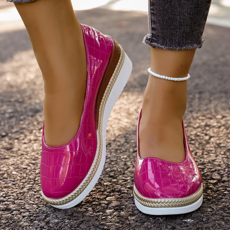 Large-size Wedge-heel Patent Leather Womens Pumps foto 4