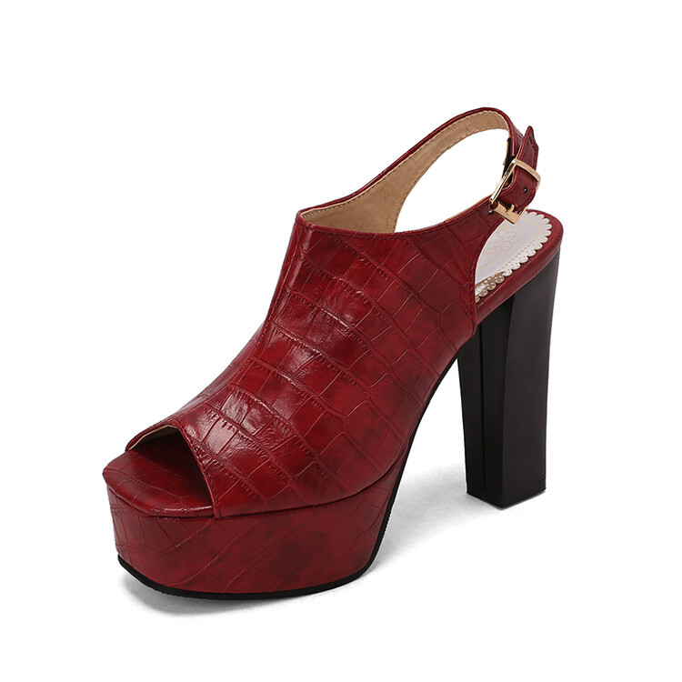 Womens Fish-mouth Sandals With A Square Toe And A High Heel foto 5