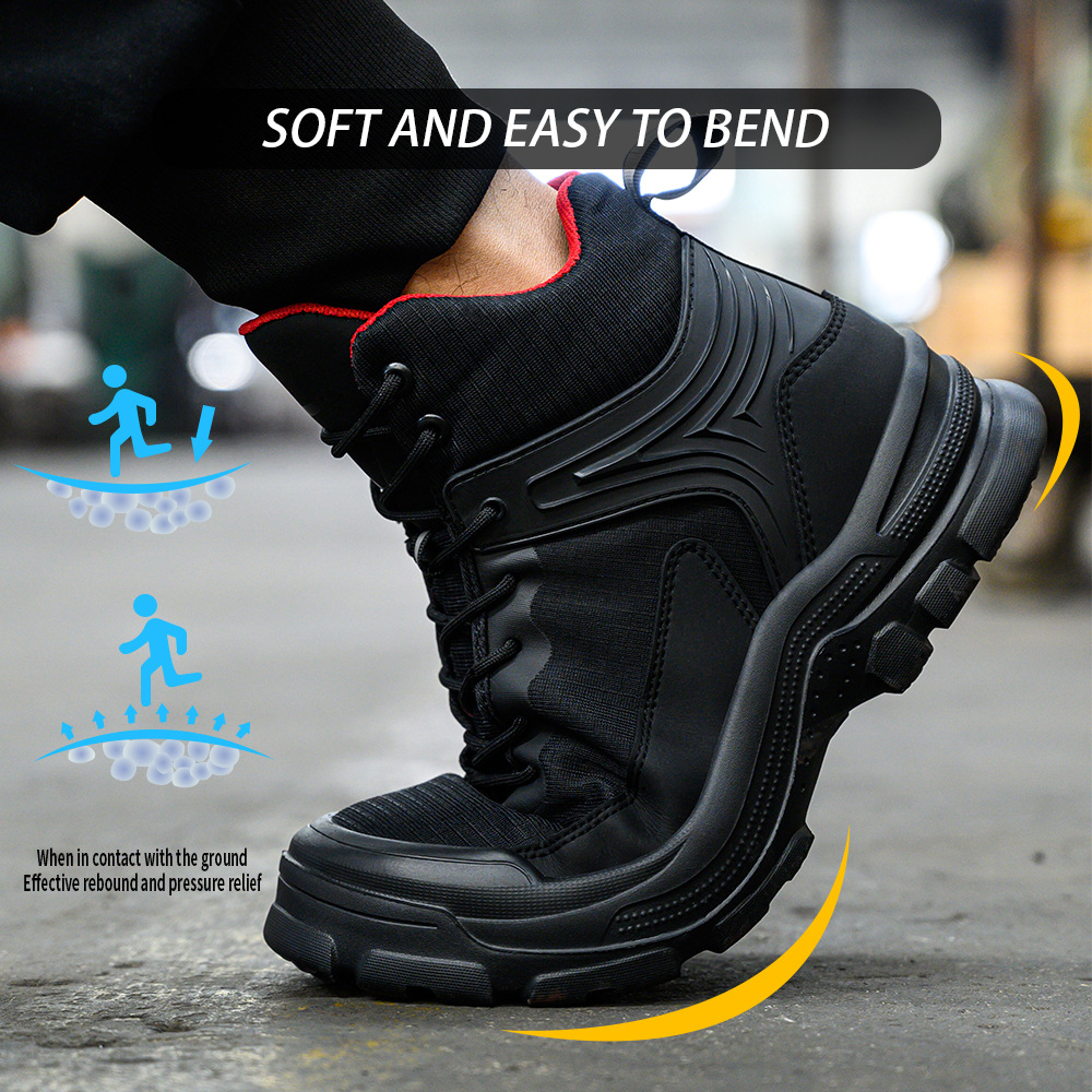 Men's Comfortable Breathable Anti-smashing And Anti-penetration Waterproof Work Shoes foto 2