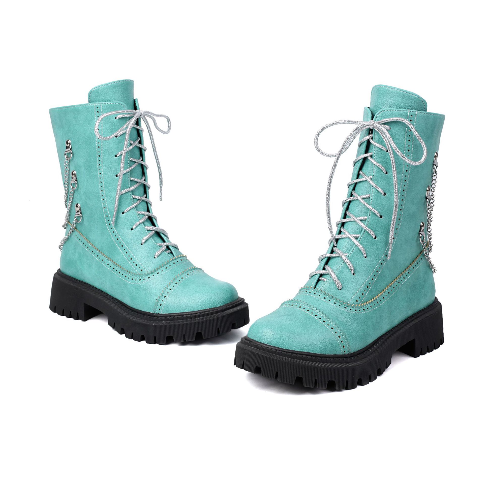 Large-size Womens Chunky-heeled Mid-calf Dr Martens Boots For Fall And Winter foto 3