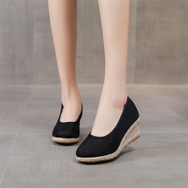 High Heel Women's Shoes Work Shoes Pointed Straw Pumps foto 5
