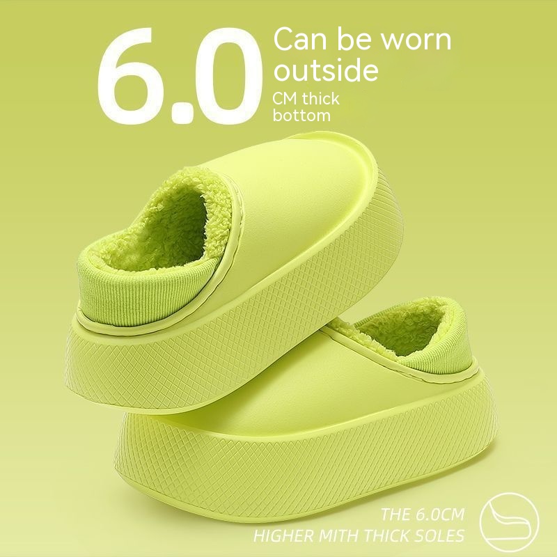 Super Thick Shit Feeling Cotton Slippers Couple Autumn And Winter foto 5