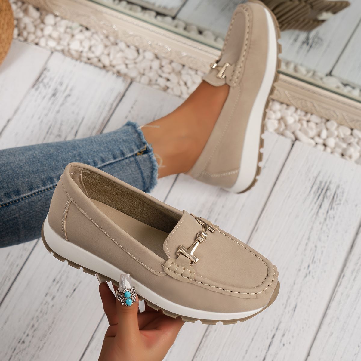 Women's Non-slip Soft Bottom Loafers Casual Pumps foto 4