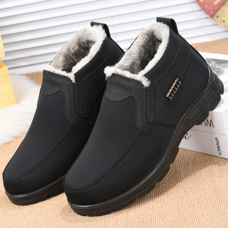 Winter Fleece-lined Thick Waterproof Warm Men's Cotton Shoes foto 3