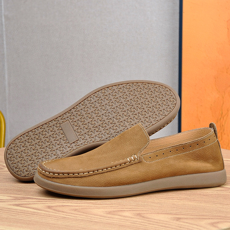 Mens Casual Breathable Soft Leather Shoes foto 3