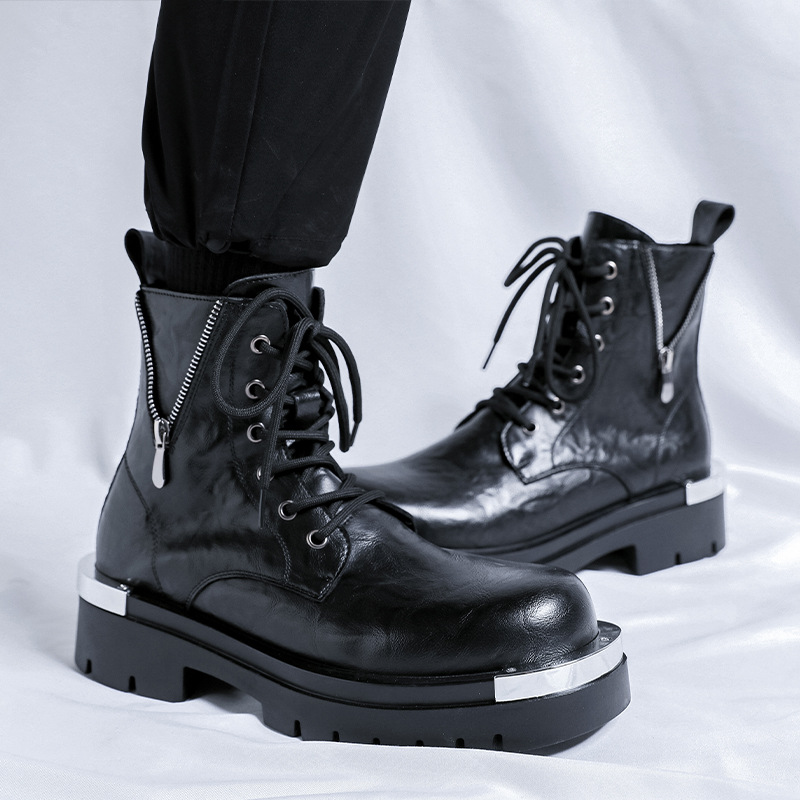 British-style Vintage Fashion Mens Side-zip Boots foto 4