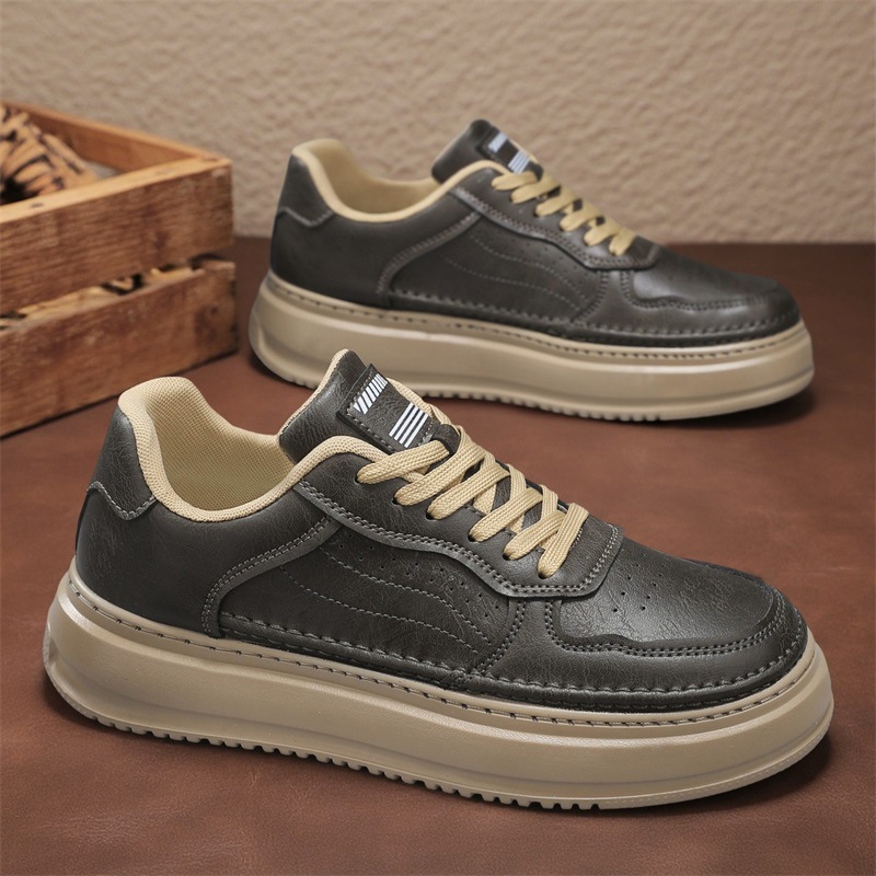 Versatile Leather British Retro Men's Casual Shoes foto 5