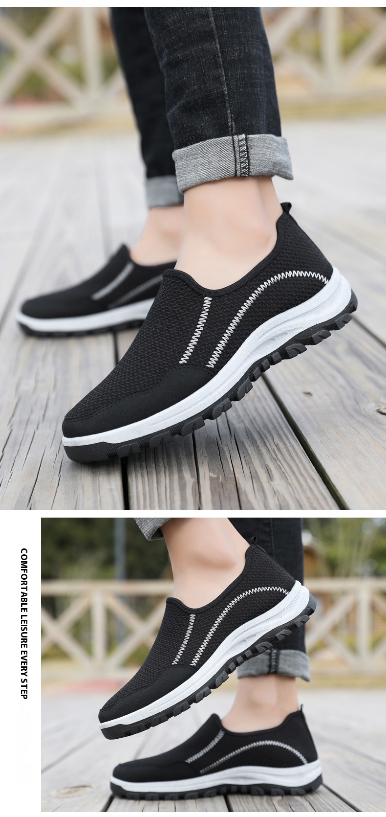 Spring Men's One Pedal Cloth Shoes Breathable Soft Bottom foto 3