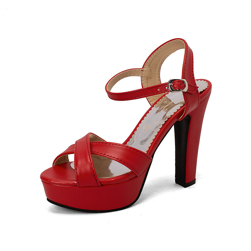 Chunky-heeled Hollow-out Sling-back Womens High Heels foto 4