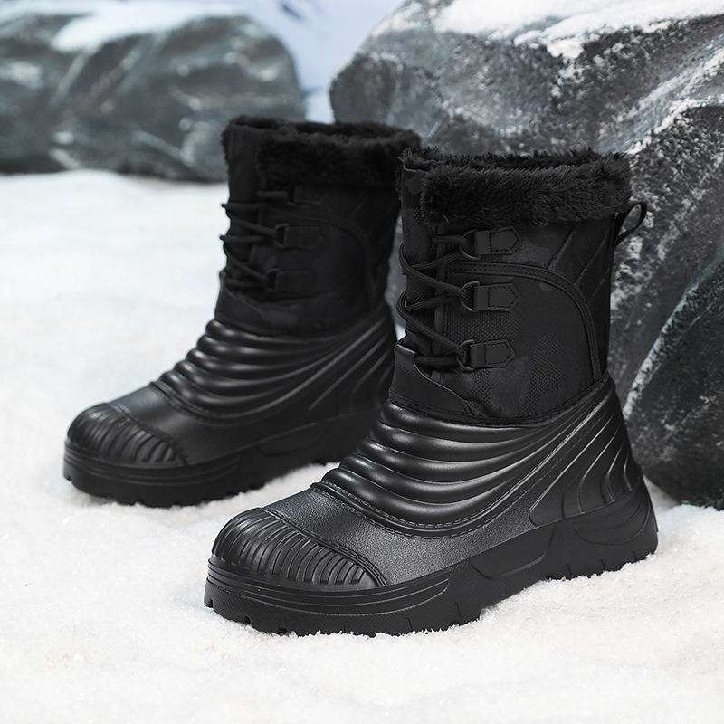 Mens Plus-Size Snow Boots With Fleece Lining For Extra Warmth And Thickness foto 2