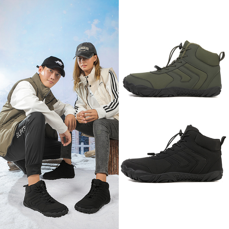 Men's Casual Cotton-padded Shoes High-top With Velvet Warm Snow Boots foto 5