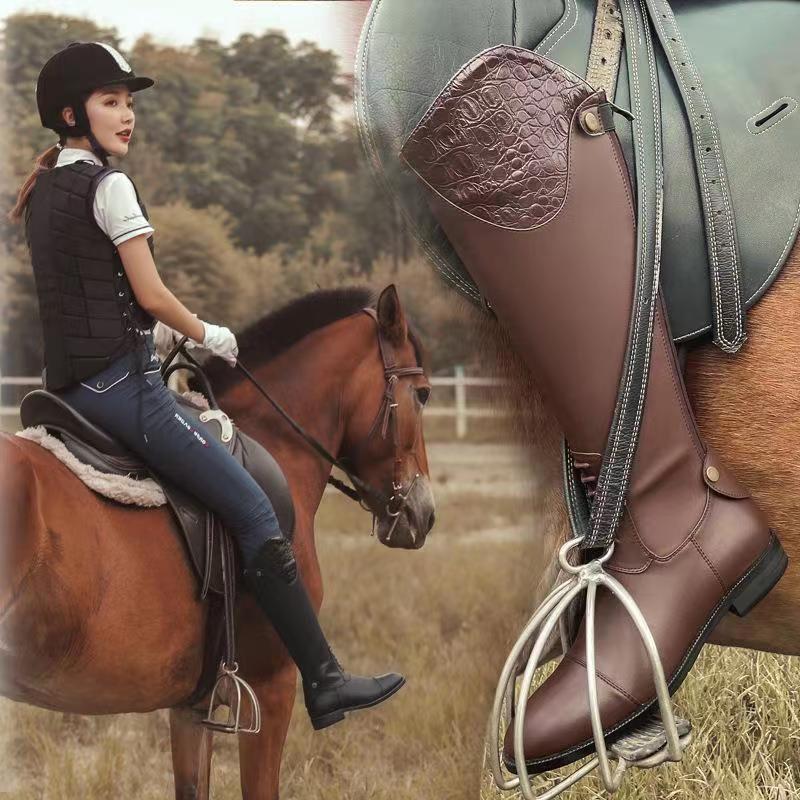 Autumn Winter Retro Below The Knee Irregular Riding Boots foto 5