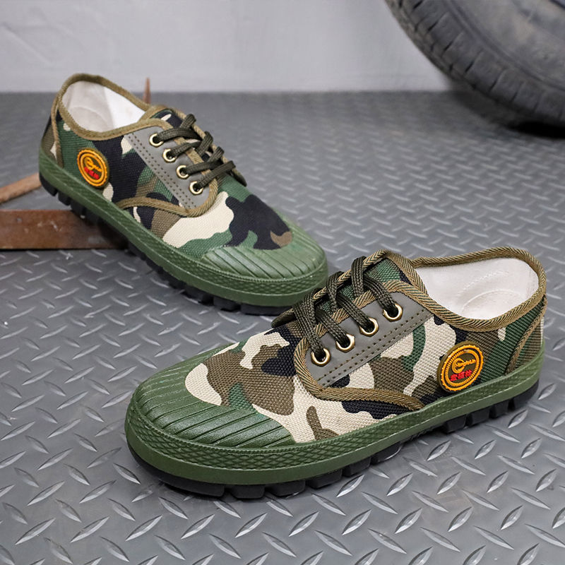 Men's Spring Breathable Outdoor Work Non-slip Wear-resistant Low-top Camouflage Training Shoes foto 5