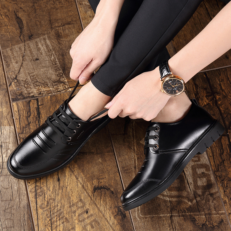 Men's Leather Shoes Fall Business Formal Wear Breathable Casual foto 3