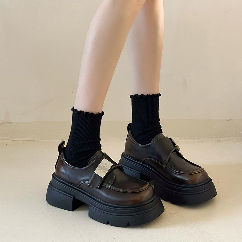 Fashion Metal Buckle Small Leather Shoes foto 3